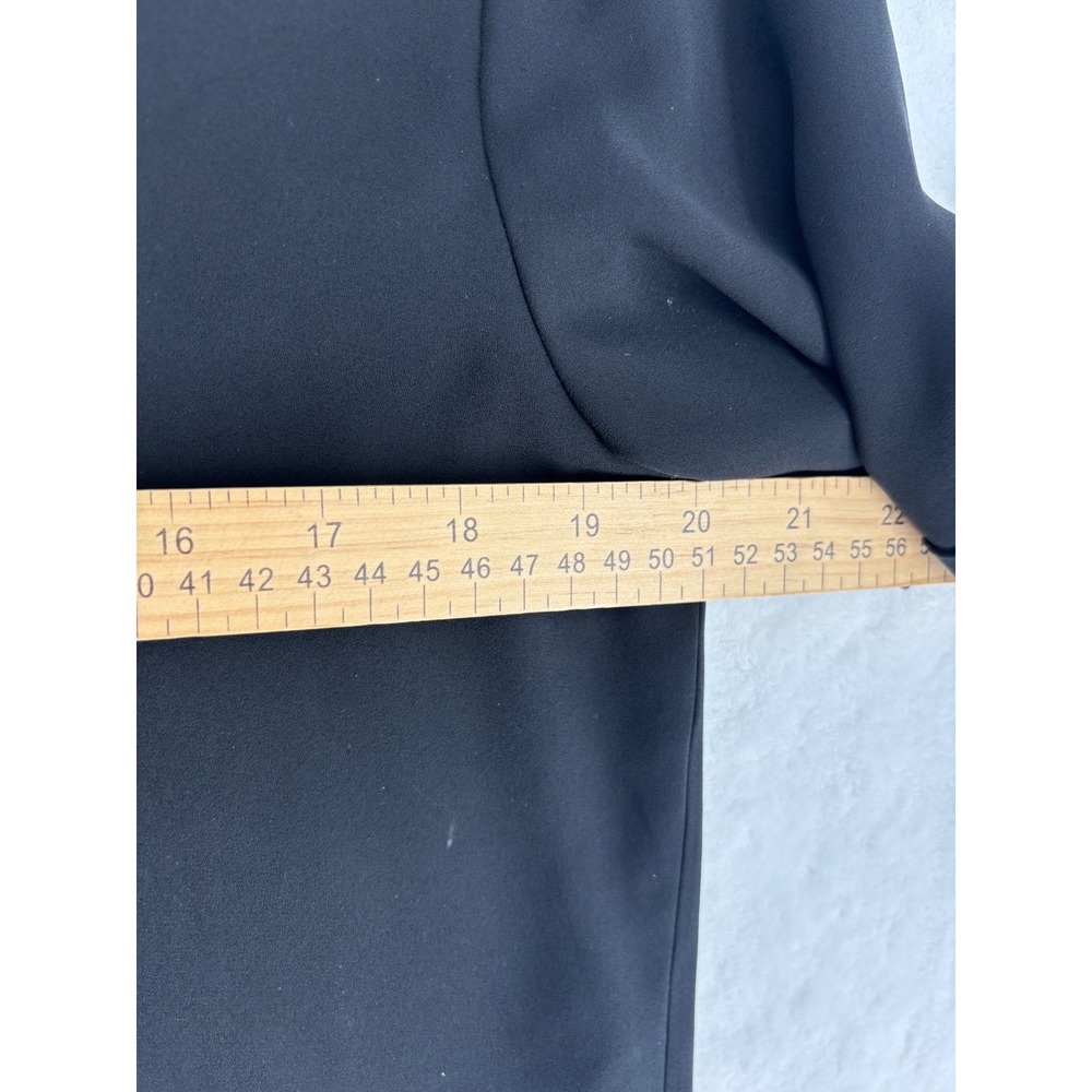 Babaton Short Sleeve Blouse Womens Size S Black Polo Collar V-Neck Career Top‎ - Picture 7 of 8